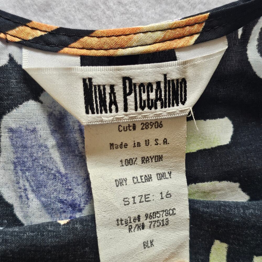 Vintage Nina Piccalino Maxi Dress, Sleeveless Tie Waist, Size 16 - Picture 6 of 14